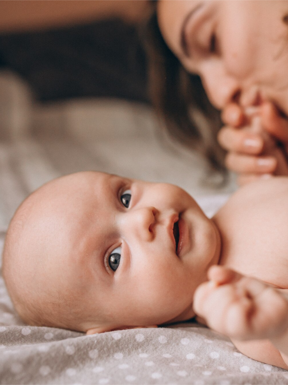 Peaceful baby illustration with white noise theme