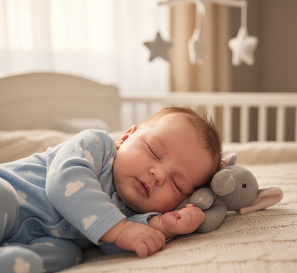 Gentle baby nap illustration