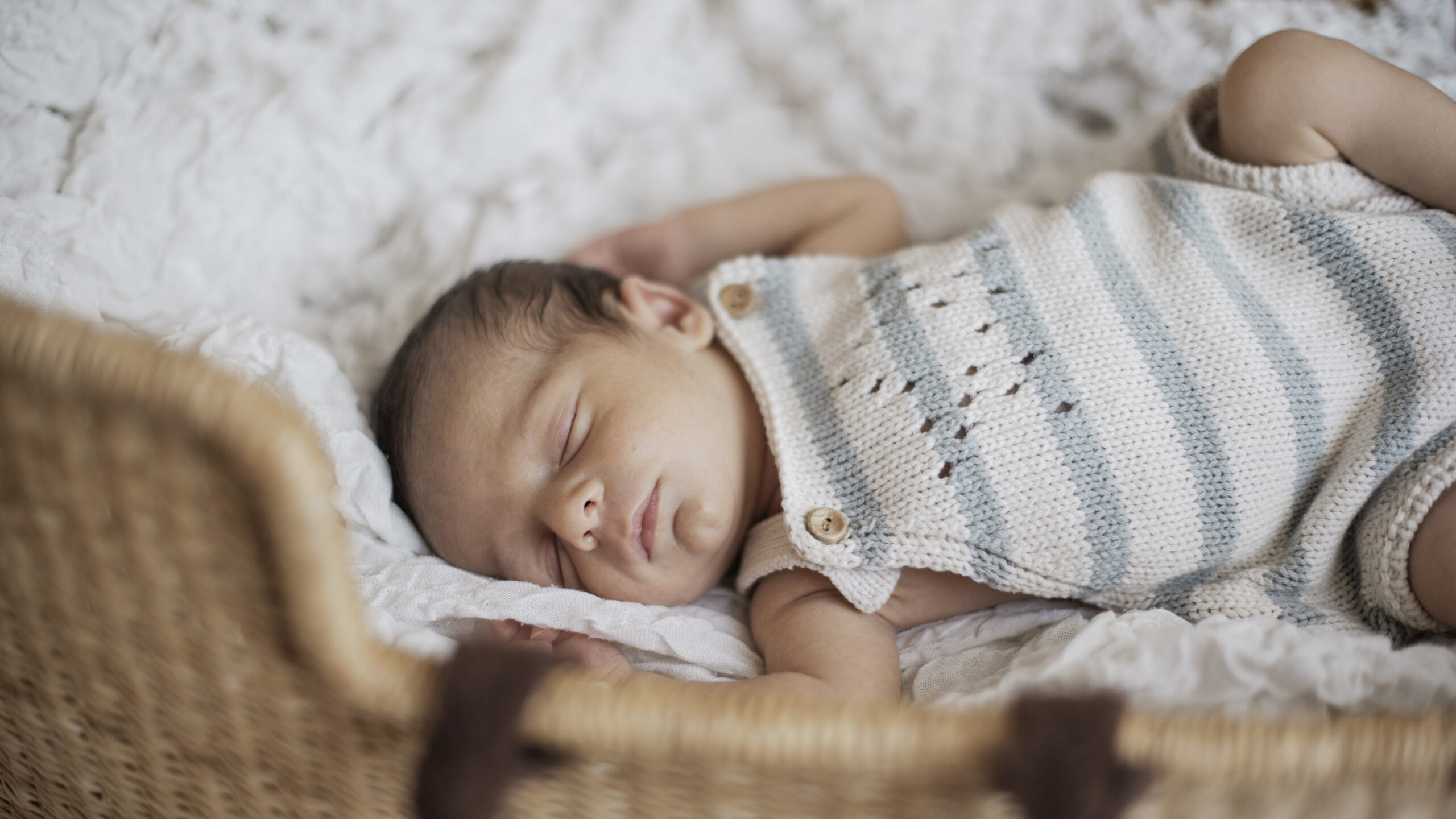 Sleeping newborn baby peaceful portrait